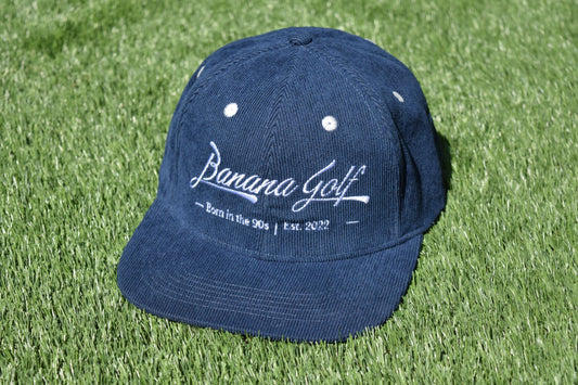 Banana Golf Navy  Blue Corduroy Snapback